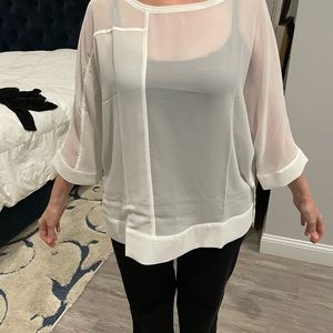 Sheer ivory top by Wynne Layers size M